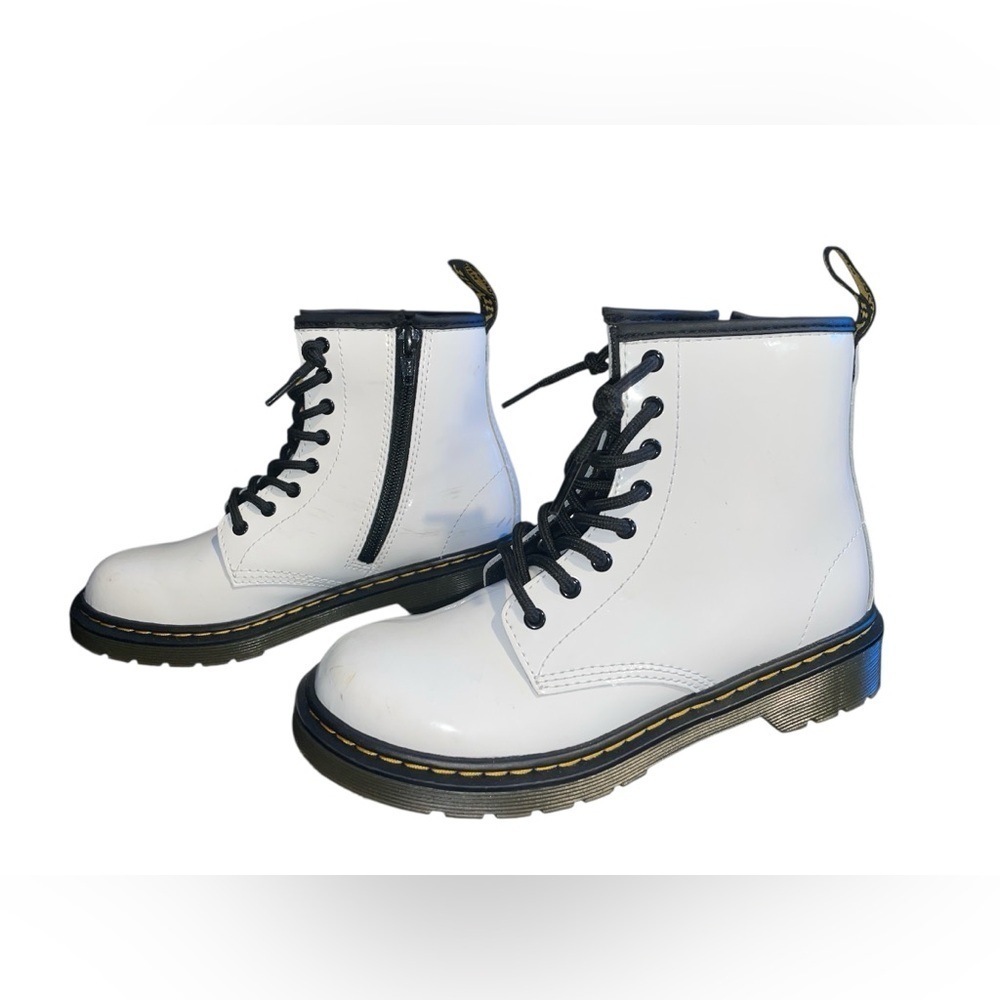 Dr. Martens 1460 Black and White Boots - Picture 2 of 5